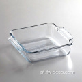 Placa de panificação quadrada de vidro transparente premium de 8 "
